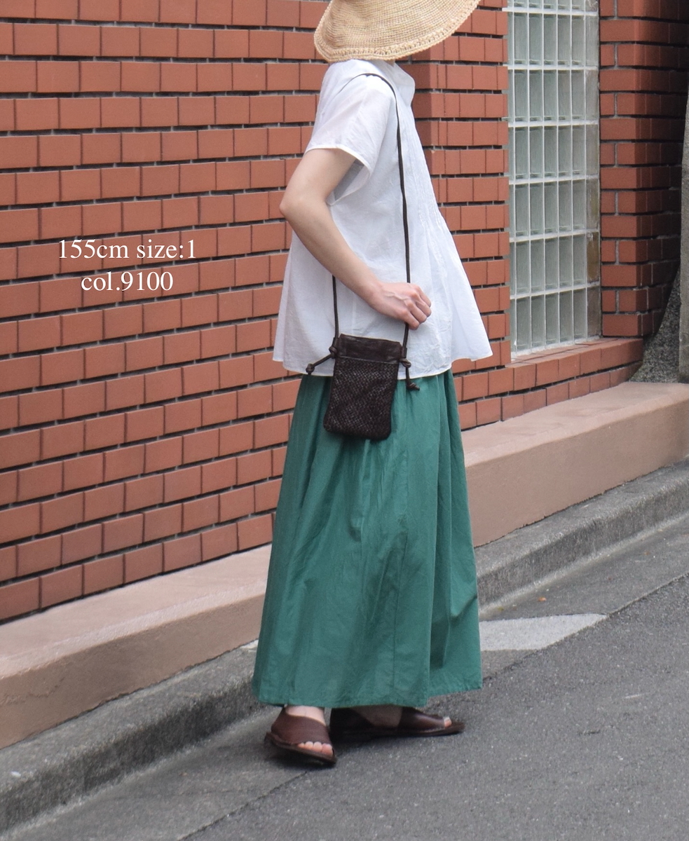 NSL25042(シャツ) 80s COTTON VOILE PLAIN BANDED COLLAR FRENCH/SL PINTUCK SHIRT