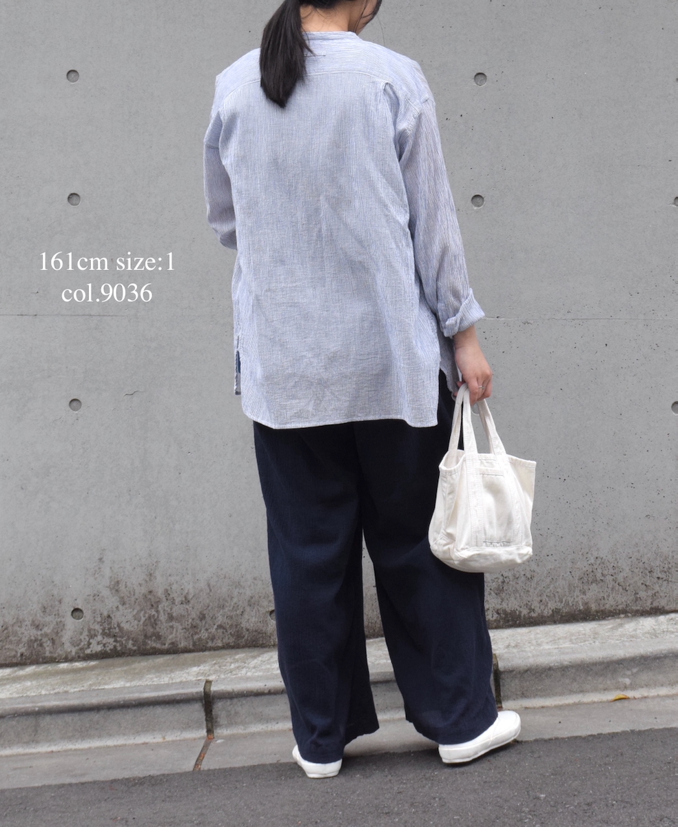 INAM2501GSD(シャツ) SINGLE GAUZE STRIPE OVERDYE UTILITY SHIRT