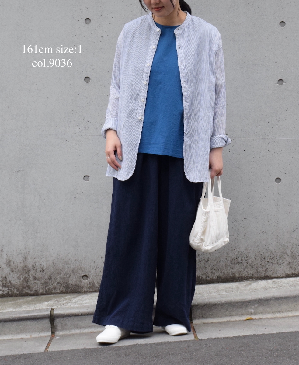 INAM2501GSD(シャツ) SINGLE GAUZE STRIPE OVERDYE UTILITY SHIRT