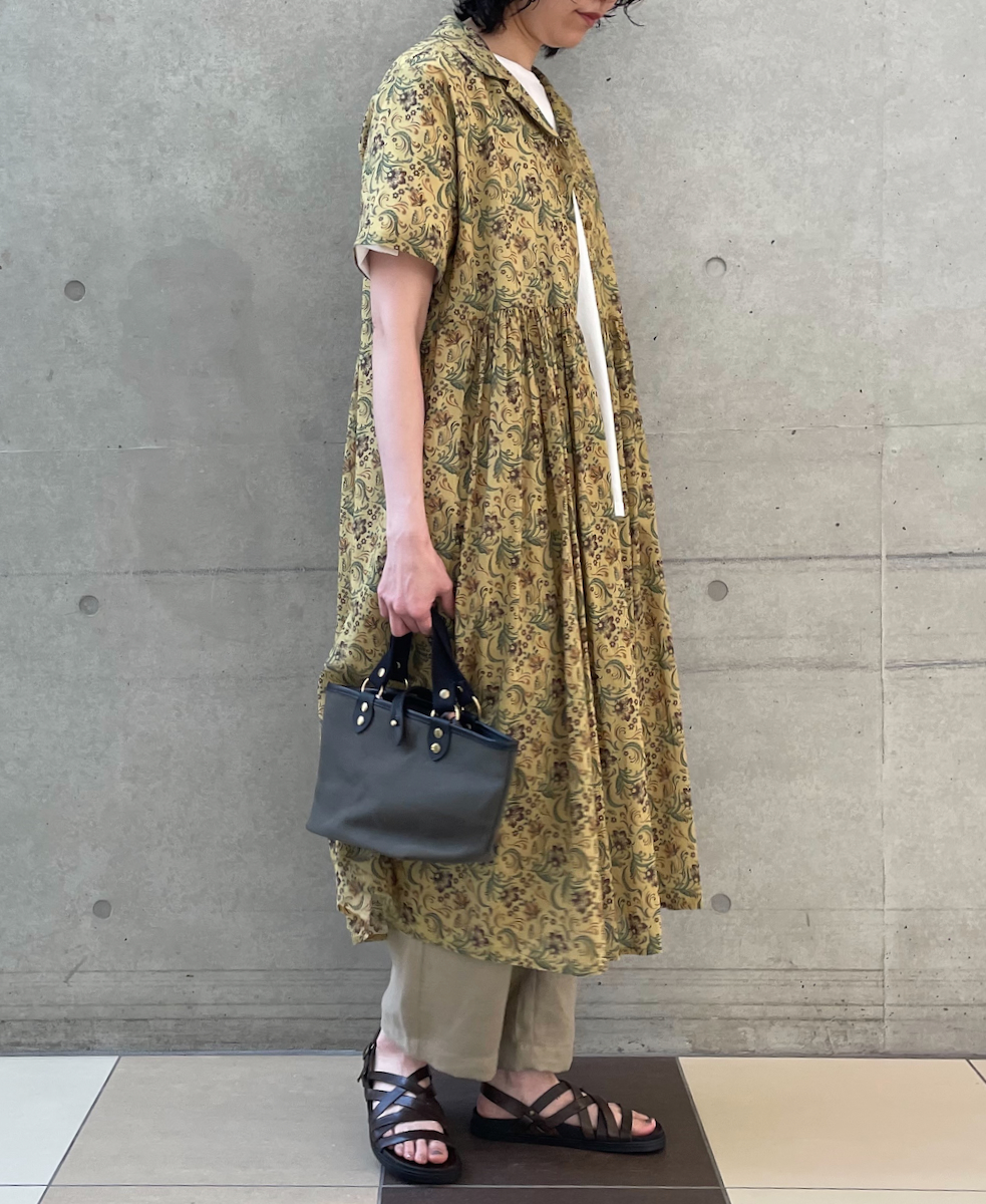 NSL25094(ワンピース) 80s VOILE PAISLEY FLOWER PRINT OPEN COLLAR SHIRT DRESS