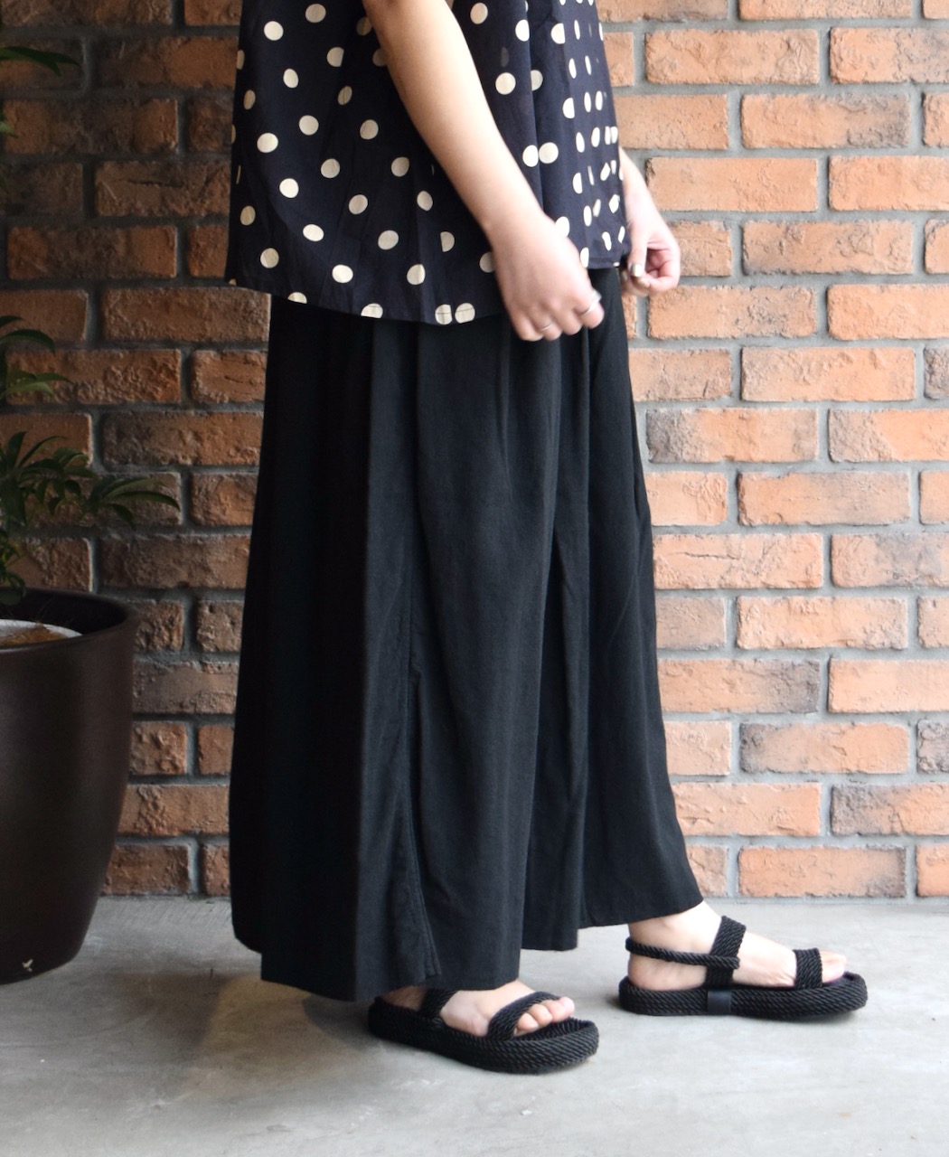 INAM2504G3D(スカート) 30s GAUZE OVERDYE　EASY GATHERED SKIRT