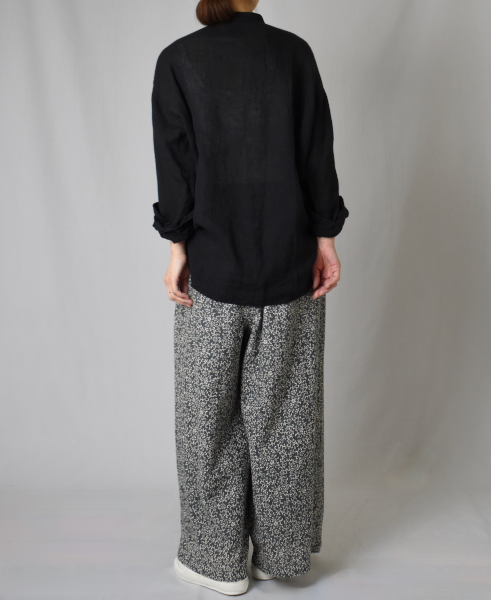 INMDS25095(パンツ) POWER LOOM COTTON DOBIE CHECK ARABESQUE SCREEN PRINT EASY PANTS