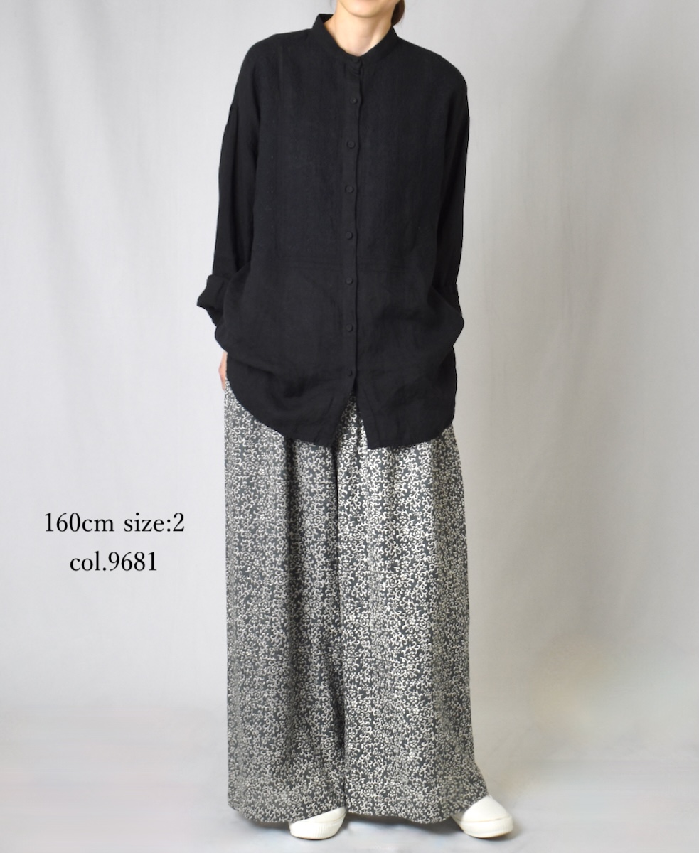 INMDS25095(パンツ) POWER LOOM COTTON DOBIE CHECK ARABESQUE SCREEN PRINT EASY PANTS