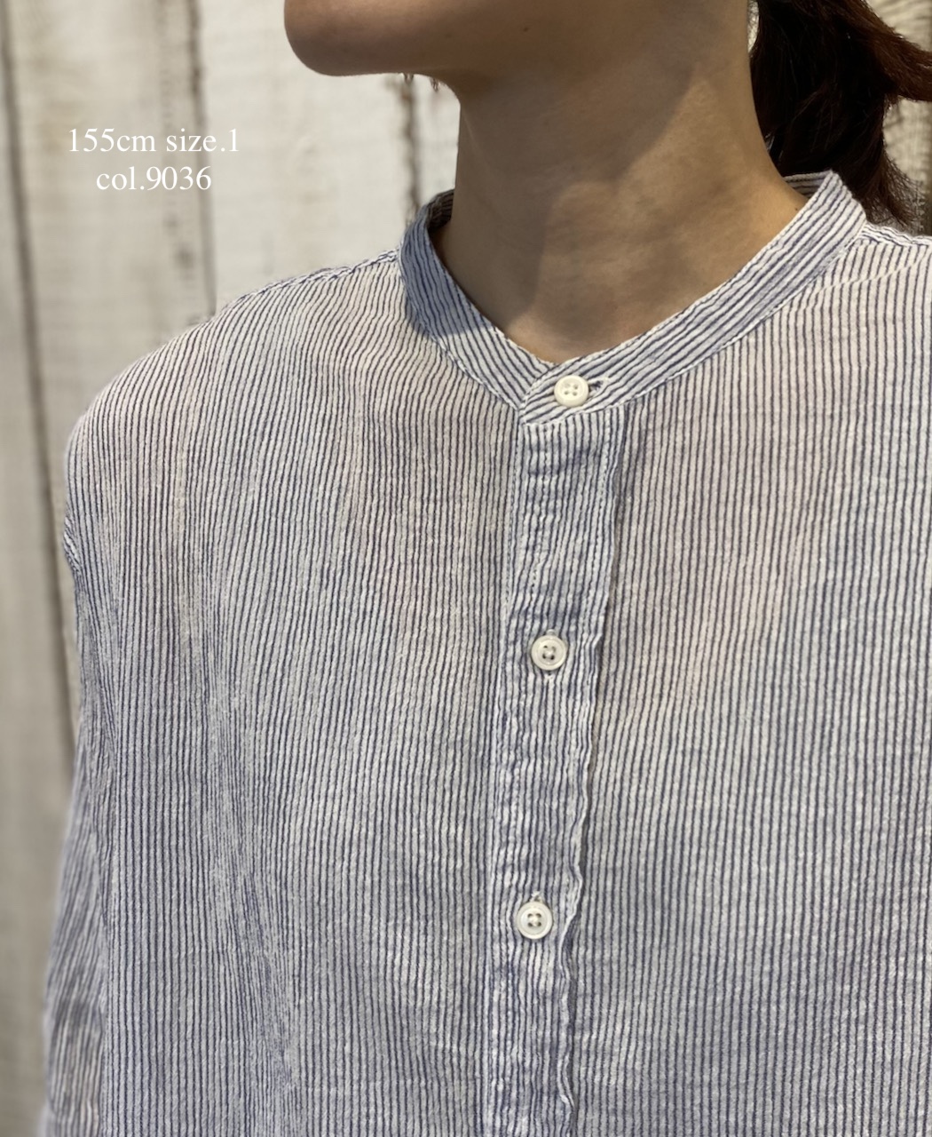 INAM2501GSD(シャツ) SINGLE GAUZE STRIPE OVERDYE UTILITY SHIRT