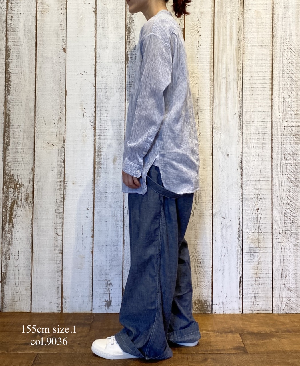 INAM2501GSD(シャツ) SINGLE GAUZE STRIPE OVERDYE UTILITY SHIRT