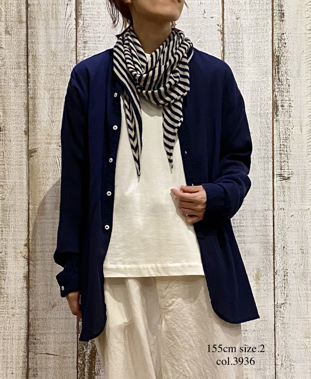 INAM2501GSD(シャツ) SINGLE GAUZE STRIPE OVERDYE UTILITY SHIRT