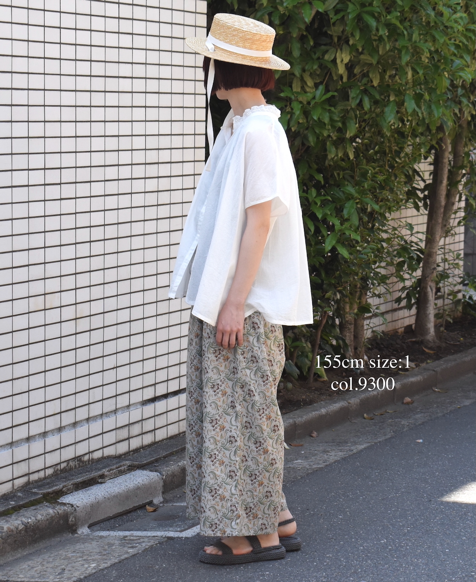 NSL25096(パンツ) 80s VOILE PAISLEY FLOWER PRINT WIDE EASY PANTS