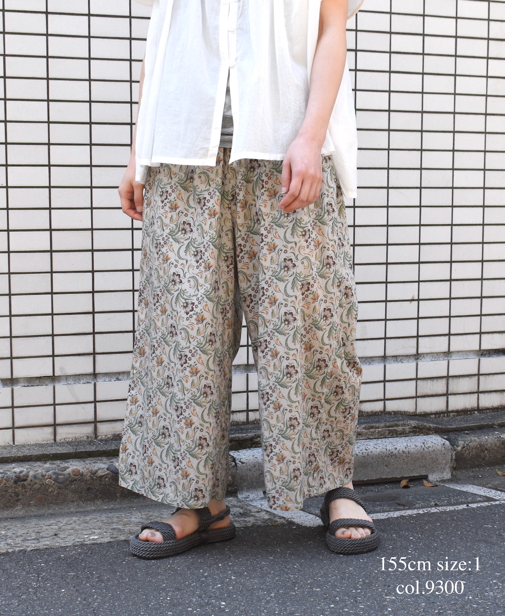 NSL25096(パンツ) 80s VOILE PAISLEY FLOWER PRINT WIDE EASY PANTS