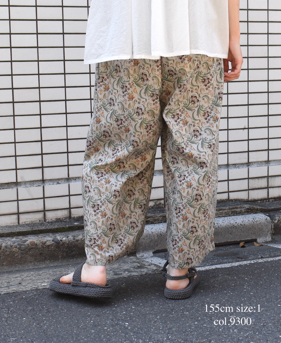 NSL25096(パンツ) 80s VOILE PAISLEY FLOWER PRINT WIDE EASY PANTS