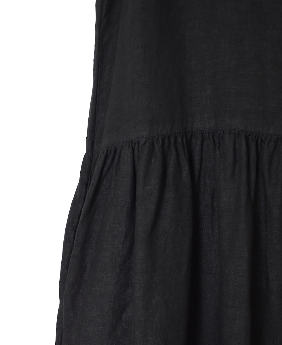 NAM1633LP (ワンピース) LINEN PLAIN (OVERDYE) BOAT NECK NO/SL ONE-PIECE
