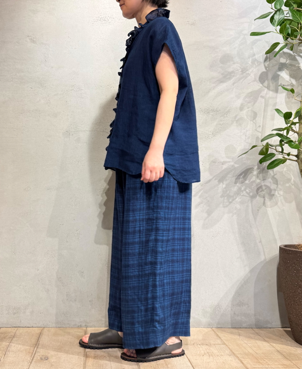 INMDS25122(パンツ) YARN DYE NATURAL INDIGO EASY PANTS