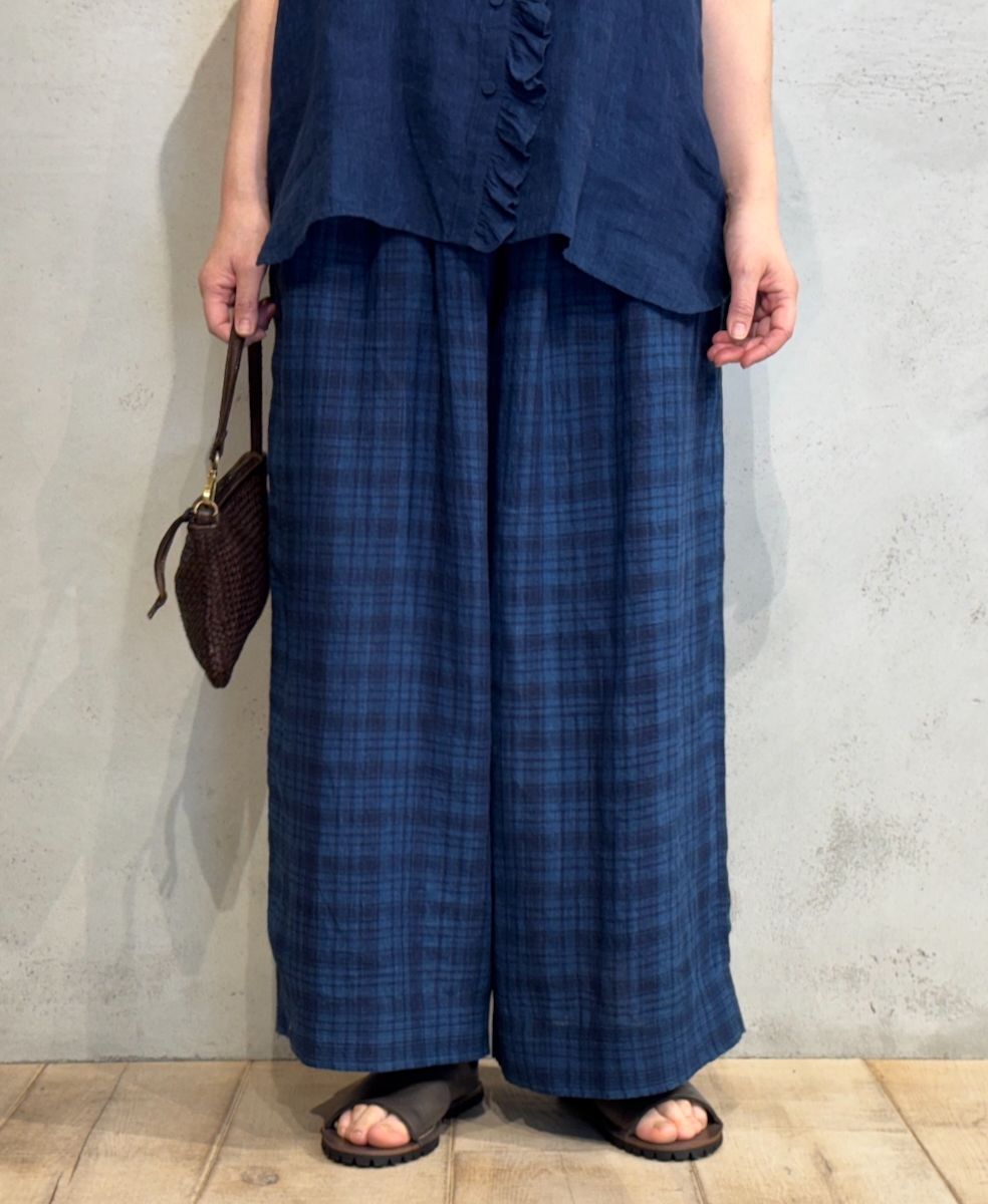 INMDS25122(パンツ) YARN DYE NATURAL INDIGO EASY PANTS