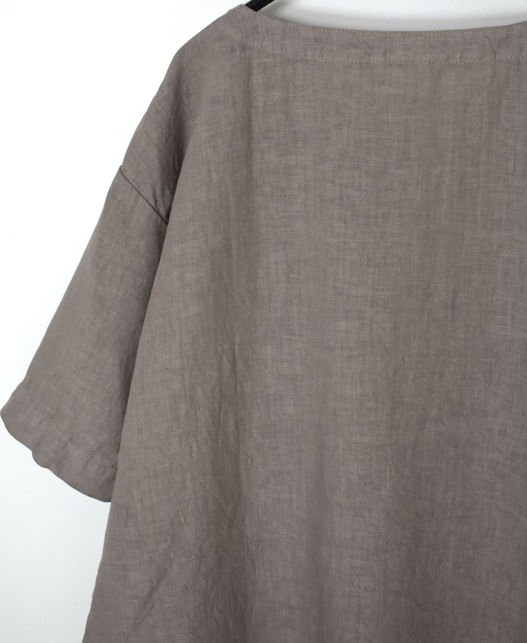 ●NAM1631LP (シャツ) LINEN PLAIN BOAT NECK S/SL SHIRT