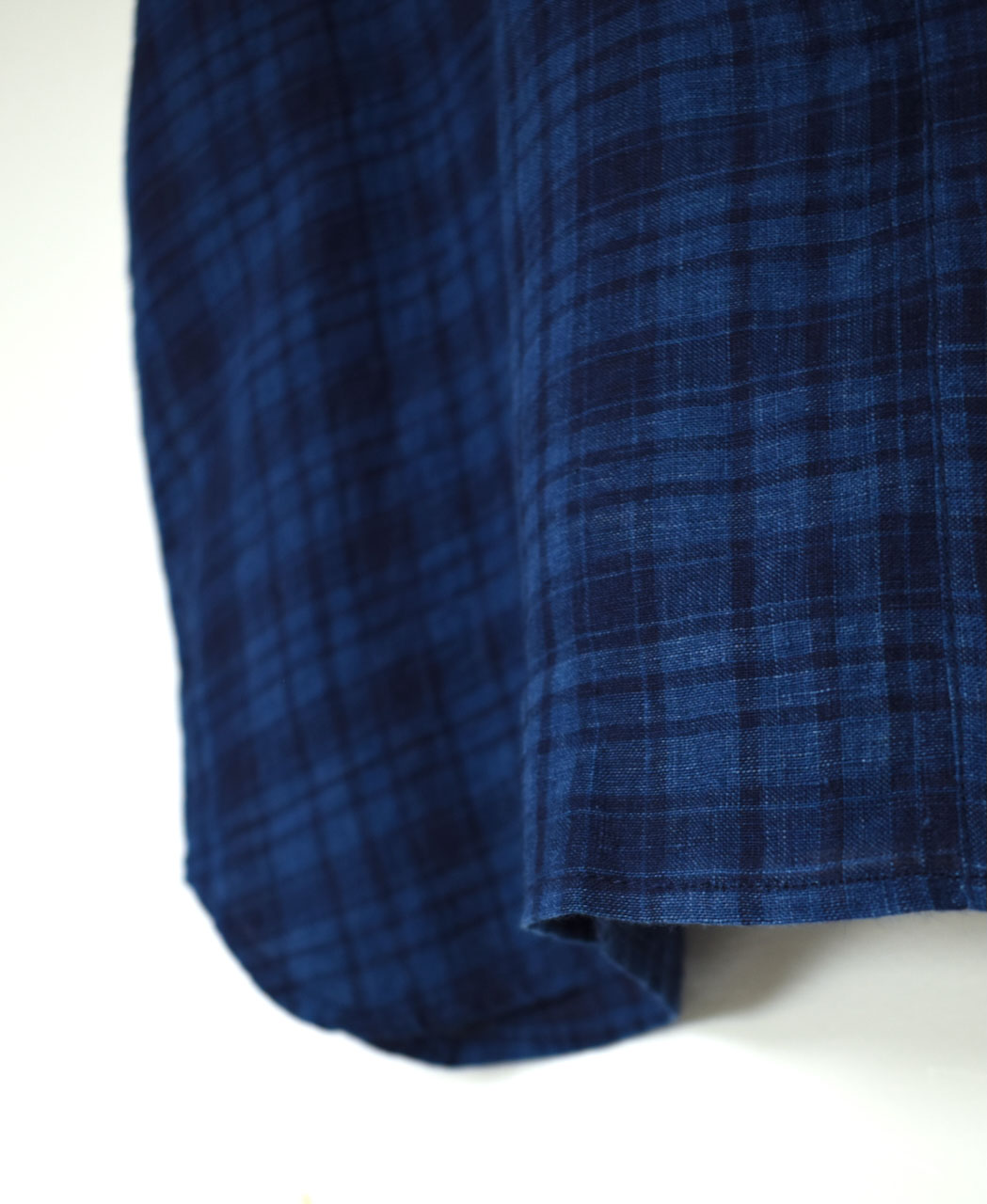 INMDS25121(シャツ) YARN DYE NATURAL INDIGO NO/SL FRILL COLLAR SHIRT