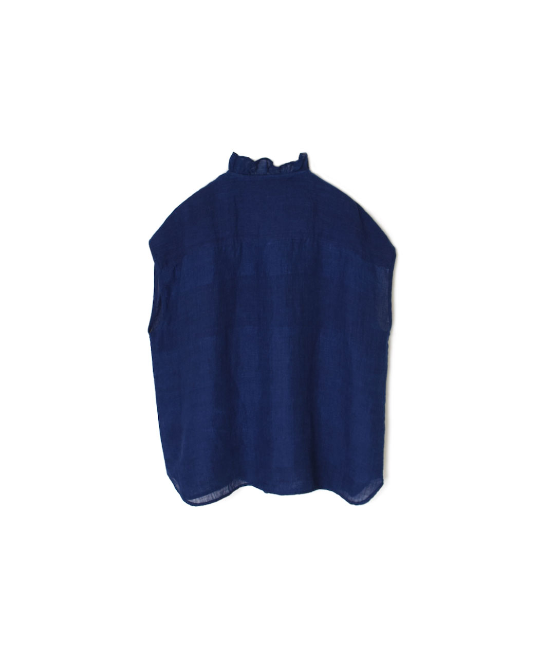 INMDS25121(シャツ) YARN DYE NATURAL INDIGO NO/SL FRILL COLLAR SHIRT