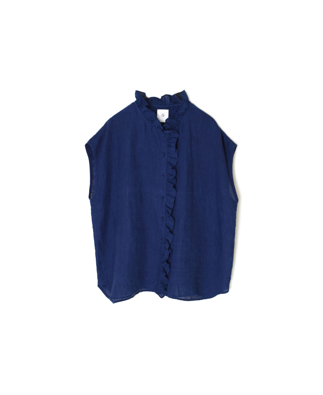 INMDS25121(シャツ) YARN DYE NATURAL INDIGO NO/SL FRILL COLLAR SHIRT