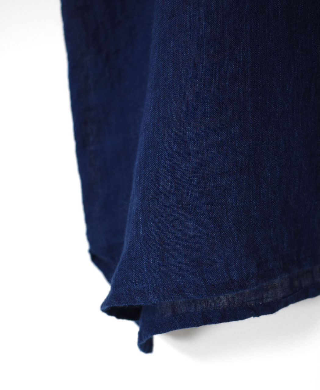 INMDS25121(シャツ) YARN DYE NATURAL INDIGO NO/SL FRILL COLLAR SHIRT