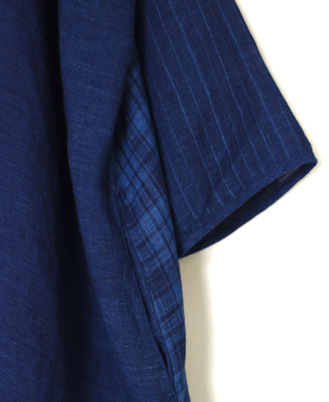 INMDS25124(ワンピース) YARN DYE NATURAL INDIGO DROP SHOULDER SMOCK DRESS