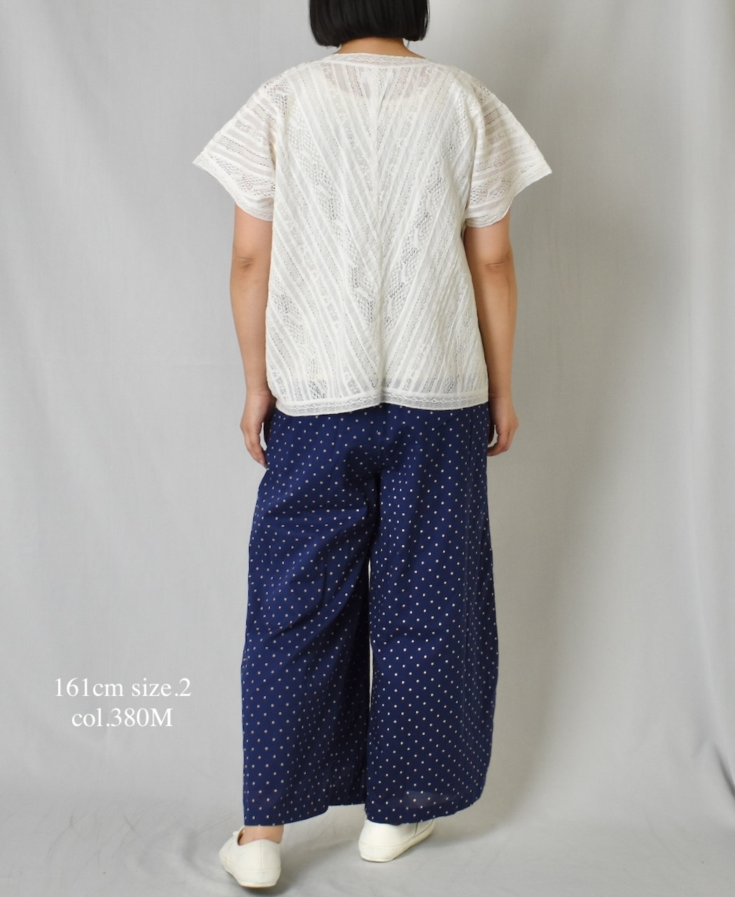 NSL22016 (パンツ) COTTON VOILE DOT PRINT WIDE EASY PANTS