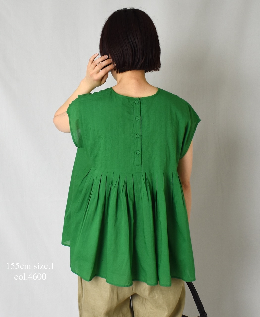 NMDS25222(シャツ) 80s ORGANIC VOILE PLAIN CREW-NECK F/SLEEVE SHIRT WITH INVERTED PLEAT