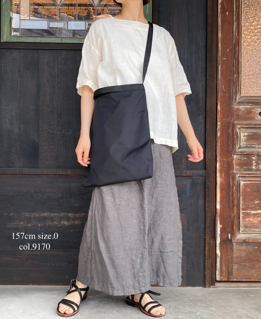●NAM1631LP (シャツ) LINEN PLAIN BOAT NECK S/SL SHIRT
