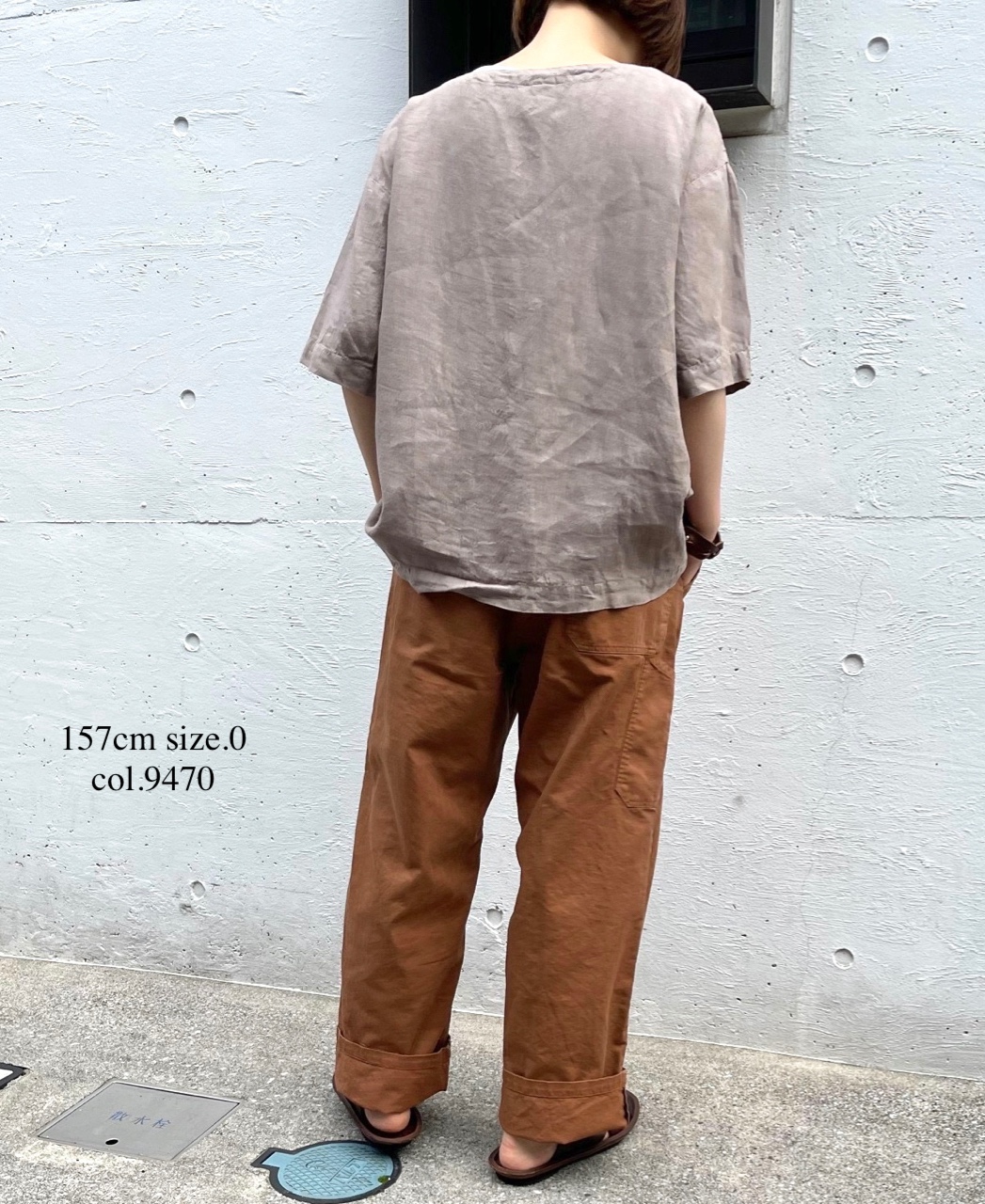 ●NAM1631LP (シャツ) LINEN PLAIN BOAT NECK S/SL SHIRT
