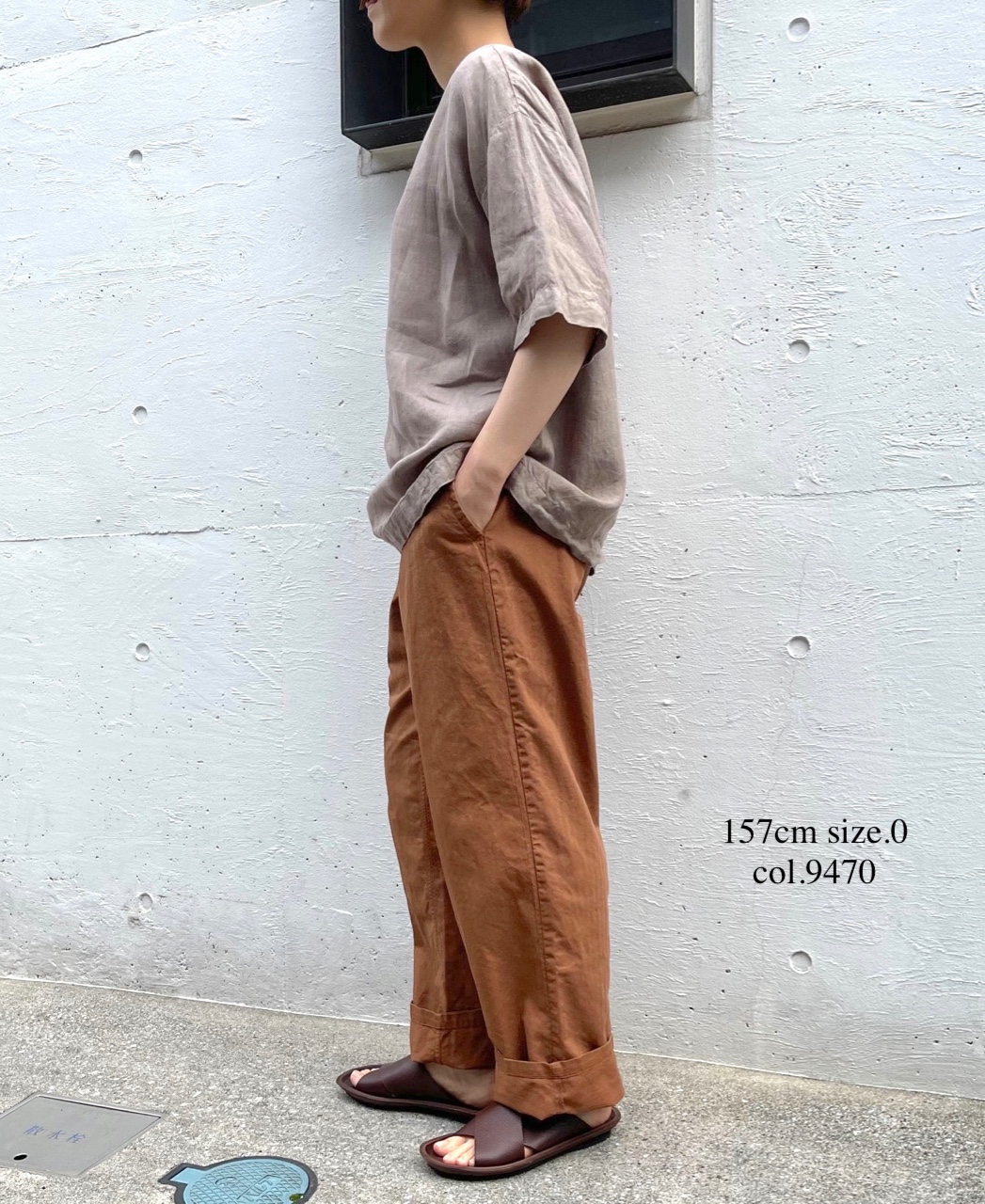 ●NAM1631LP (シャツ) LINEN PLAIN BOAT NECK S/SL SHIRT
