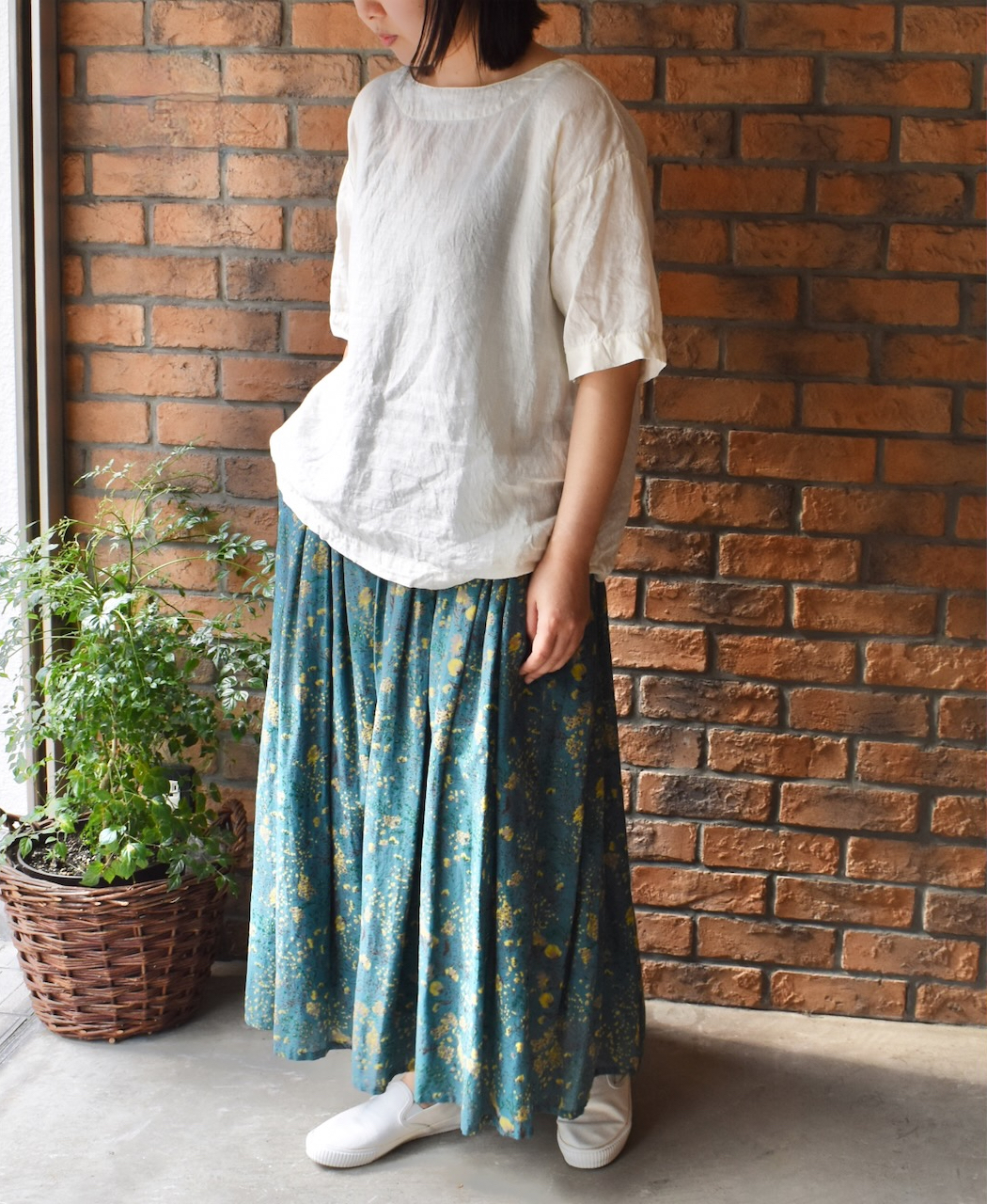 ●NAM1631LP (シャツ) LINEN PLAIN BOAT NECK S/SL SHIRT