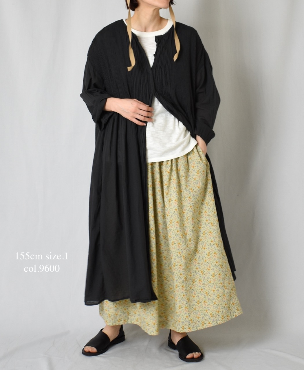 INAM2515FD(スカート) COTTON FLOWER PRINT GATHERED EASY SKIRT WITH LINING
