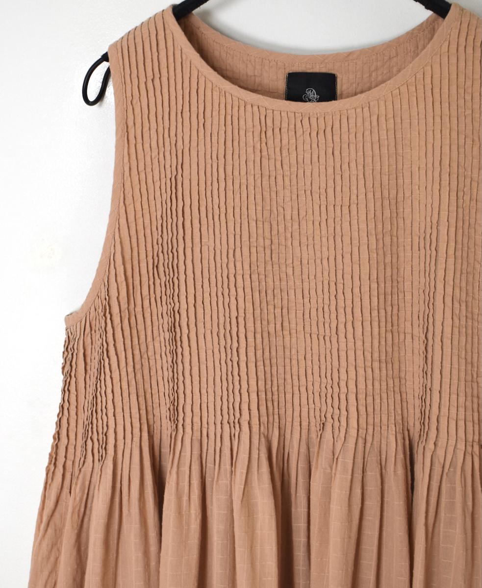 NMDS25255D(ワンピース) 80s ORGANIC DOBIE CHECK(OVERDYE) NO/SL PULLOVER DRESS WITH PINTUCK