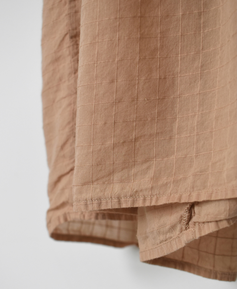 NMDS25253D(ワンピース) 80s ORGANIC DOBIE CHECK(OVERDYE) FLARED SLEEVE DRESS WITH PINTUCK