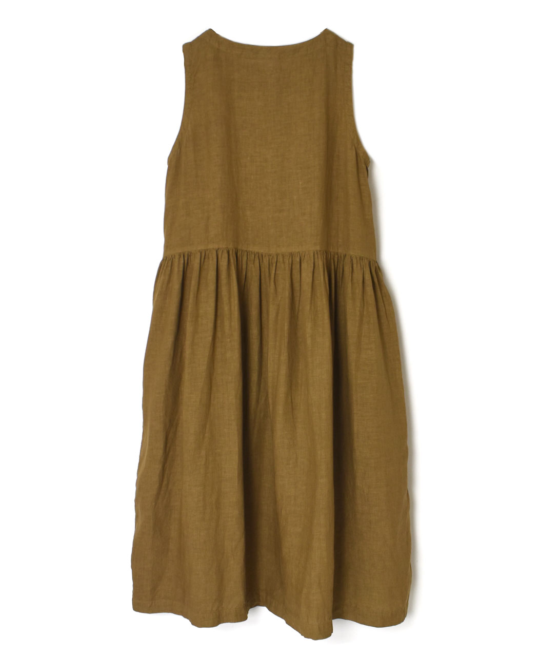 NAM1633LP (ワンピース) LINEN PLAIN (OVERDYE) BOAT NECK NO/SL ONE-PIECE
