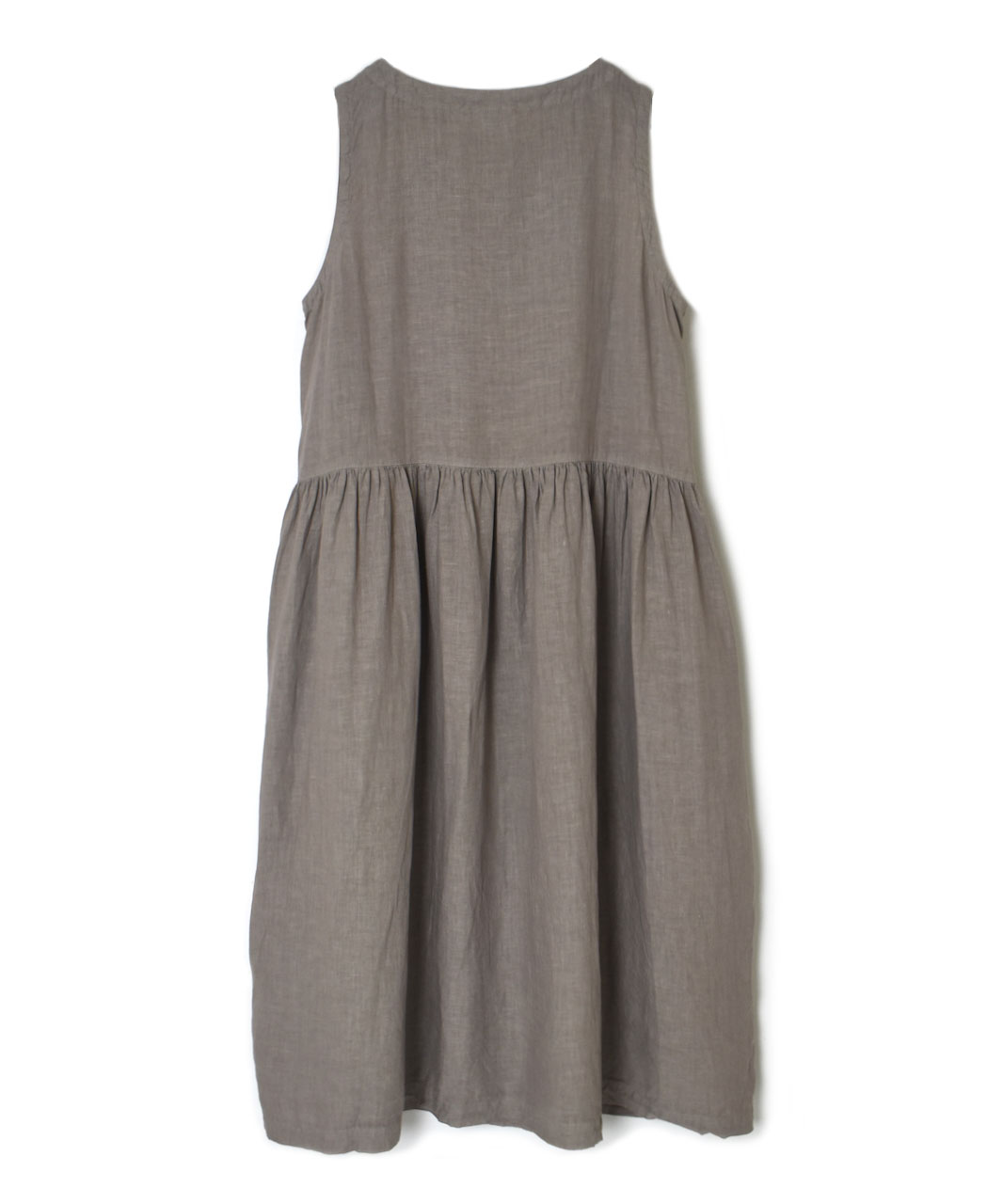 NAM1633LP (ワンピース) LINEN PLAIN (OVERDYE) BOAT NECK NO/SL ONE-PIECE