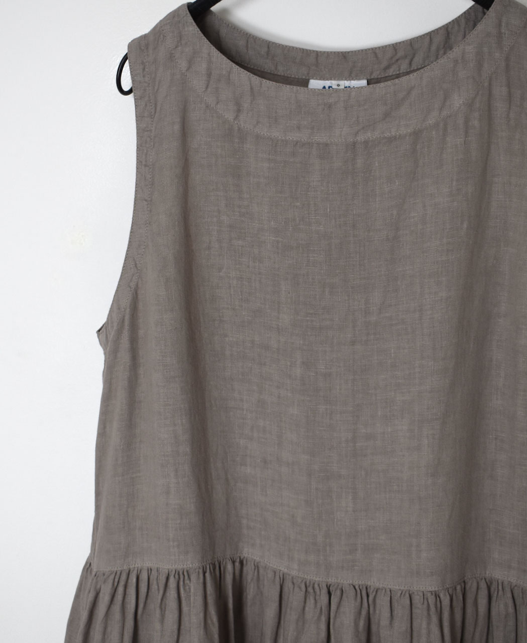 NAM1633LP (ワンピース) LINEN PLAIN (OVERDYE) BOAT NECK NO/SL ONE-PIECE