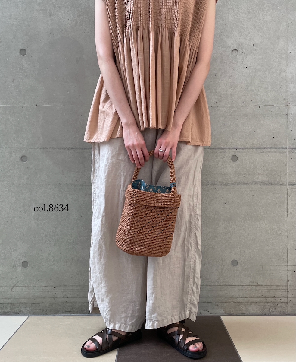 ●ANMDS2501(バッグ) RAFFIA ONE HANDLE BARREL BAG