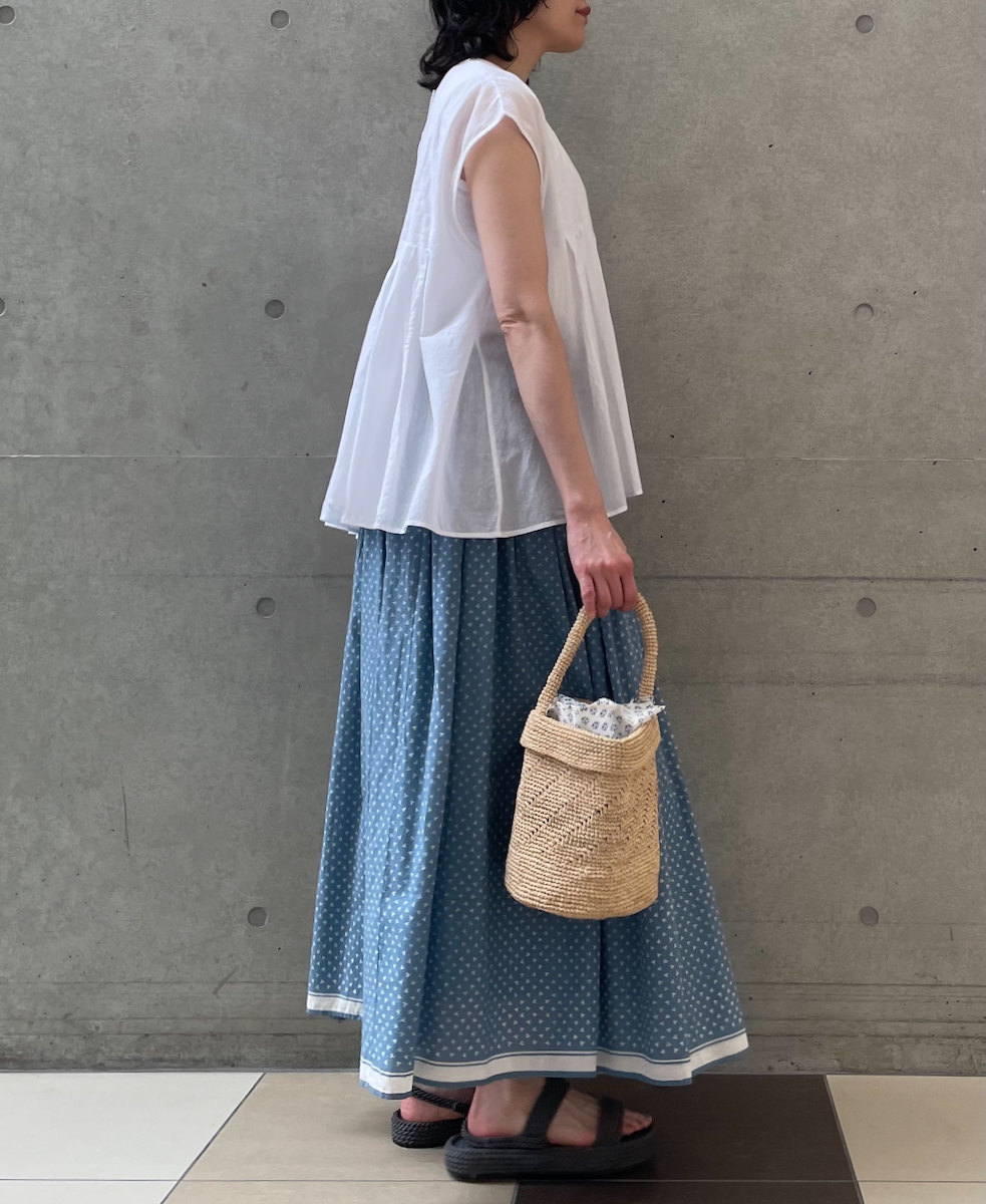 ●ANMDS2501(バッグ) RAFFIA ONE HANDLE BARREL BAG
