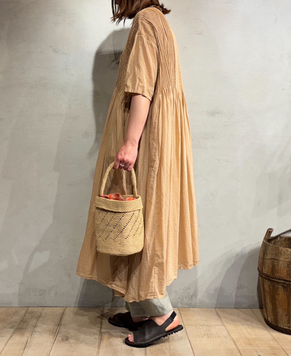 ●ANMDS2501(バッグ) RAFFIA ONE HANDLE BARREL BAG