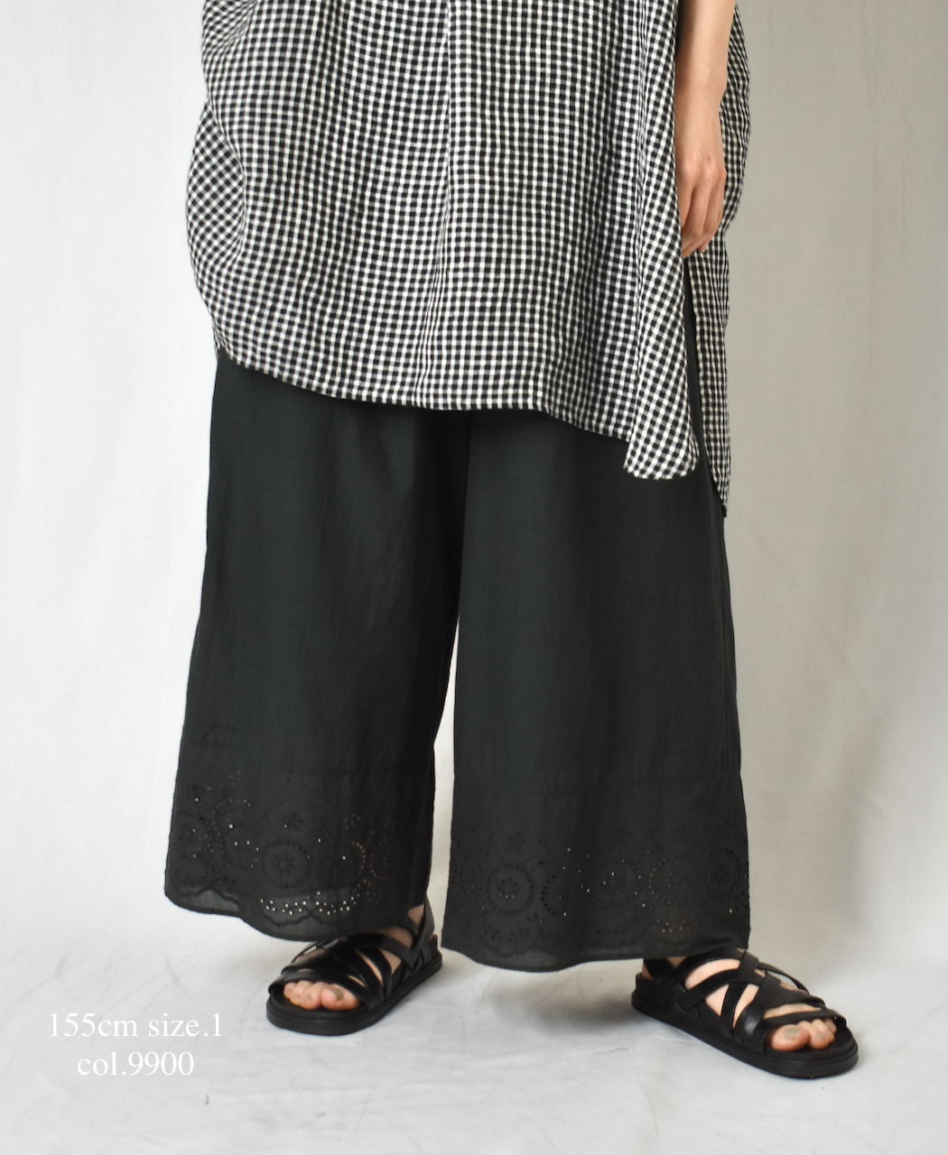 ●INSL23224 (パンツ) 80s VOILE PLAIN WITH CUT WORK LACE EASY PANTS