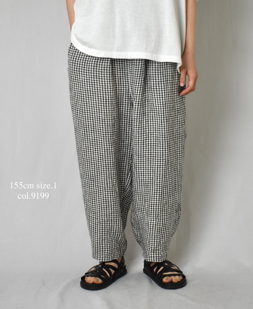 INSL25216(パンツ) 60s LINEN CHECK EASY PANTS