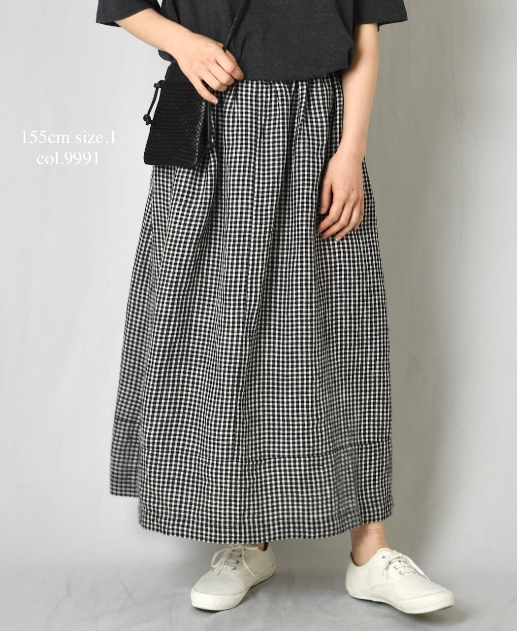 INSL25215(スカート) 60s LINEN CHECK EASY SKIRT