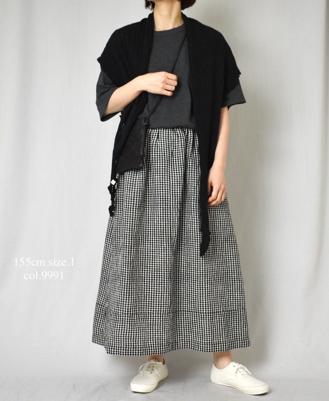 INSL25215(スカート) 60s LINEN CHECK EASY SKIRT