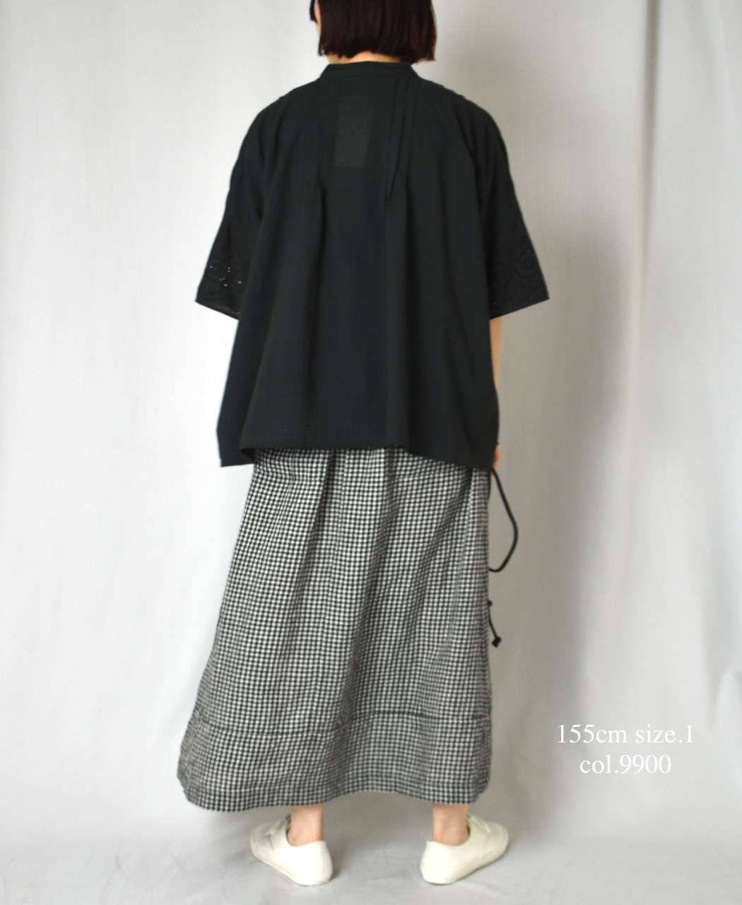 ●INSL24221 (シャツ) 80s VOILE PLAIN WITH CUT WORK LACE BANDED COLLAR PINTUCK SHIRT