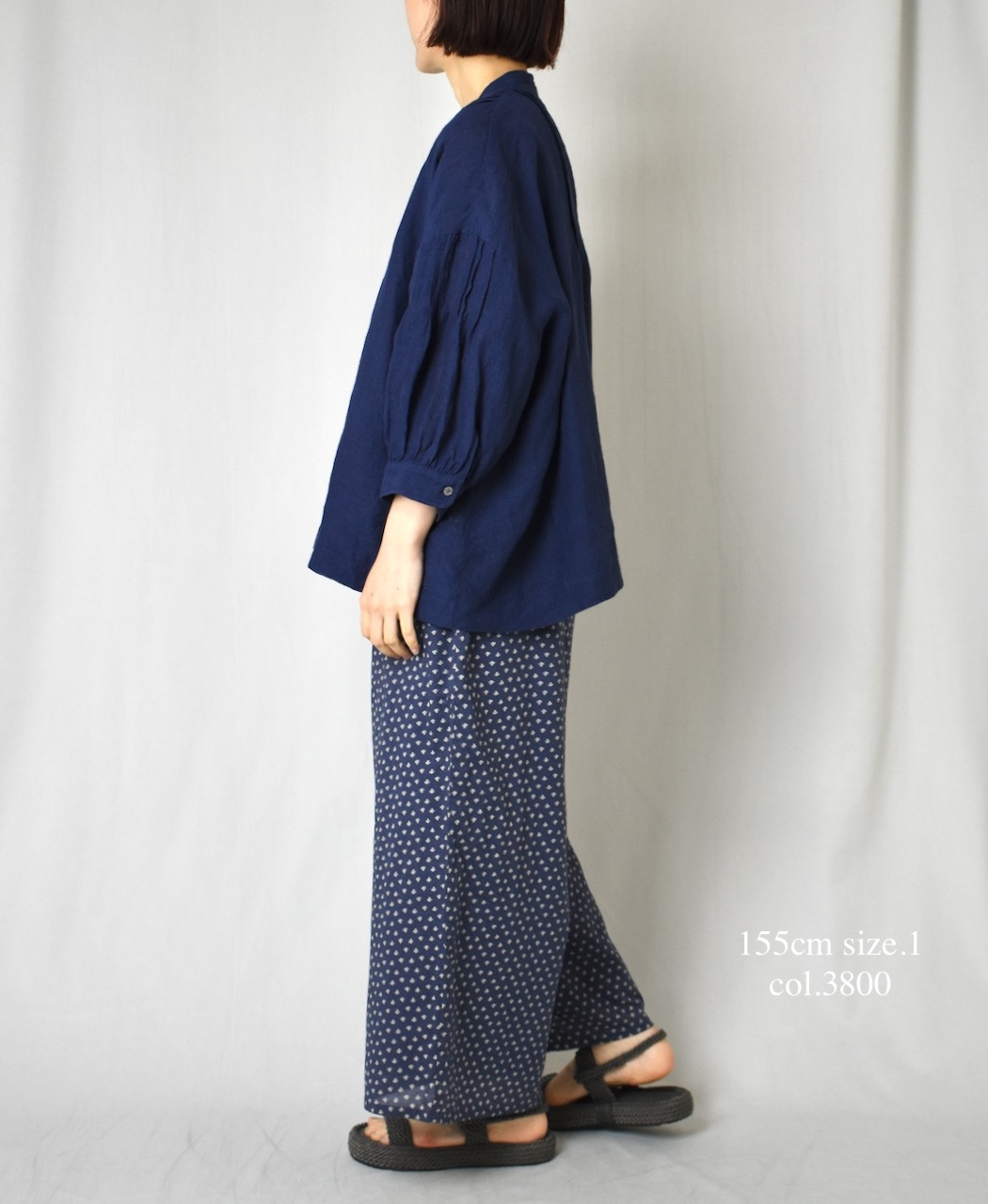NSL25106(パンツ) 80s COTTON VOILE SMALL FLOWER PRINT WIDE EASY PANTS