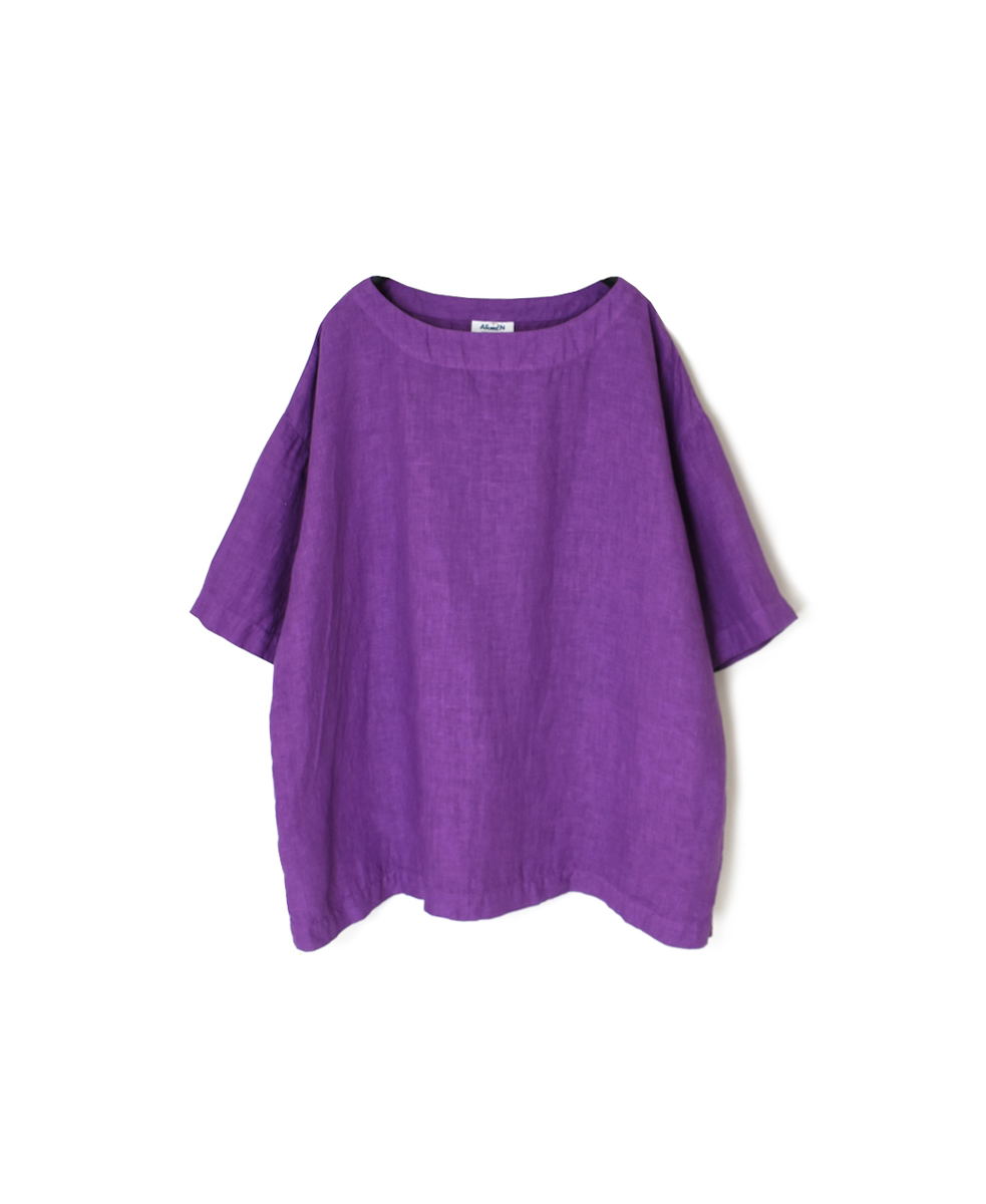 ●NAM1631LP (シャツ) LINEN PLAIN BOAT NECK S/SL SHIRT