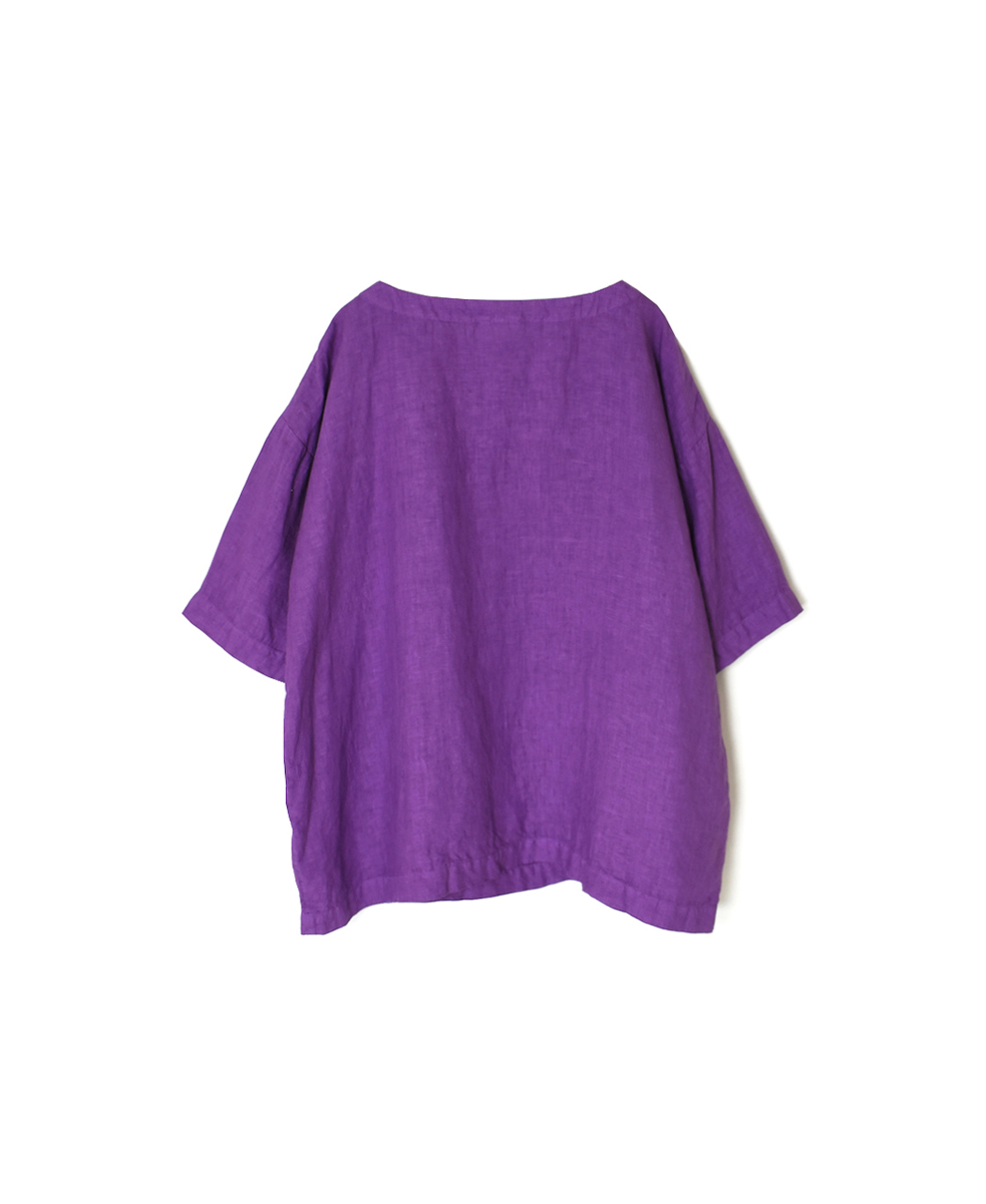 ●NAM1631LP (シャツ) LINEN PLAIN BOAT NECK S/SL SHIRT