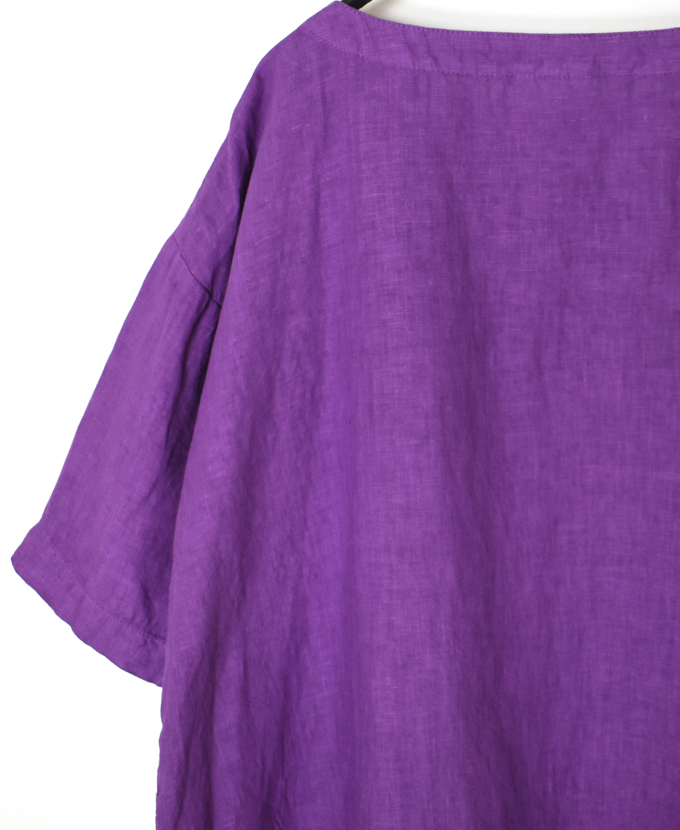 ●NAM1631LP (シャツ) LINEN PLAIN BOAT NECK S/SL SHIRT