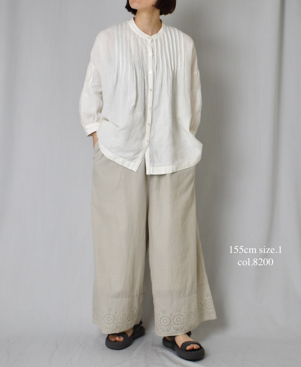 ●INSL23224 (パンツ) 80s VOILE PLAIN WITH CUT WORK LACE EASY PANTS