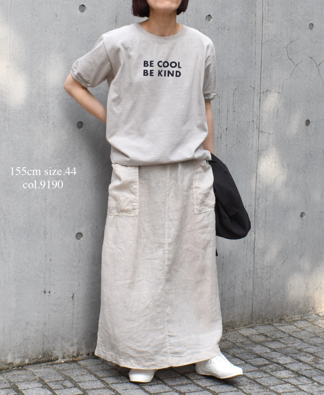 LNHT2531L(スカート) LINEN PLAIN OVERDYE EASY SKIRT