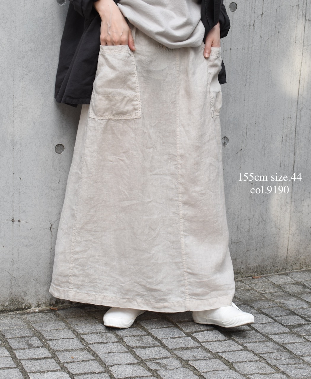 LNHT2531L(スカート) LINEN PLAIN OVERDYE EASY SKIRT