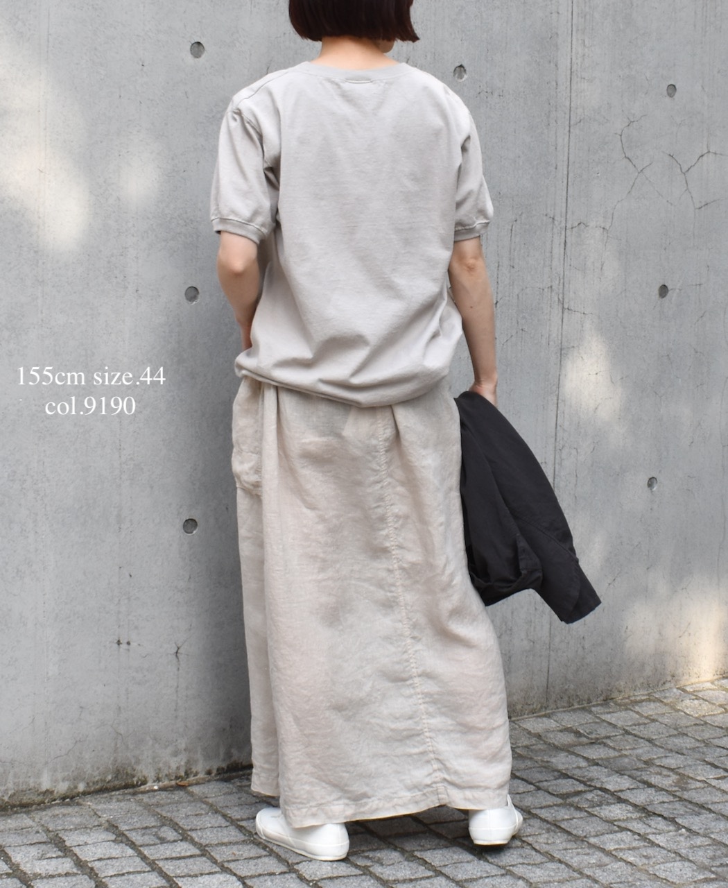 LNHT2531L(スカート) LINEN PLAIN OVERDYE EASY SKIRT